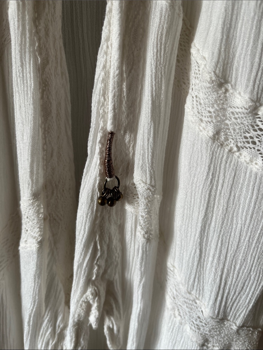 Bohemian Long White Maxi Dress with Button Detail - Picture 4 of 8
